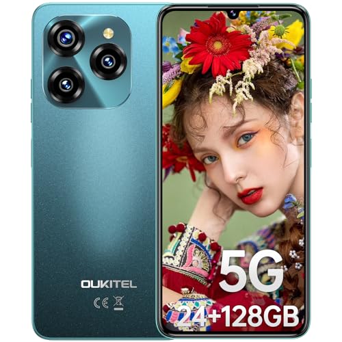 OUKITEL C50 5G Smartphone Ohne Vertrag - 24GB+128GB/1TB erweiterbar Handy Ohne Vertrag 6,8 Zoll 5150mAh Android 14, MTK Dimensity 6100+ günstig Smartphone, 50MP Kamera, Dual SIM 5G Simlockfreie Handys von OUKITEL