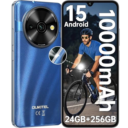 OUKITEL C59 Pro Handy Ohne Vertrag Android 15-24GB+256GB 10000mAh Smartphone Ohne Vertrag 6.88 Zoll 13MP+5MP Kamera 120LM Taschenlampe 90Hz Bildschirm,NFC,GPS, Dual SIM 4G Simlockfreie Handys,Blau OUKITEL C59 Pro Handy Ohne Vertrag Android 15-24GB+256GB 10000mAh Smartphone Ohne Vertrag 6.88 Zoll 13MP+5MP Kamera 120LM Taschenlampe 90Hz Bildschirm,NFC,GPS, Dual SIM 4G Simlockfreie Handys,Blau von OUKITEL