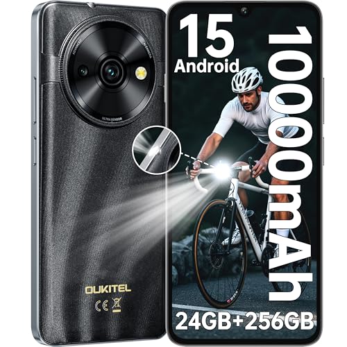 OUKITEL C59 Pro Smartphone Ohne Vertrag Android 15-24GB+256GB Handy Ohne Vertrag 10000mAh 6.88 Zoll 13MP+5MP Kamera 120LM Taschenlampe 90Hz Bildschirm,NFC,GPS, Dual SIM Simlockfreie Handys, Schwarz OUKITEL C59 Pro Smartphone Ohne Vertrag Android 15-24GB+256GB Handy Ohne Vertrag 10000mAh 6.88 Zoll 13MP+5MP Kamera 120LM Taschenlampe 90Hz Bildschirm,NFC,GPS, Dual SIM Simlockfreie Handys, Schwarz von OUKITEL
