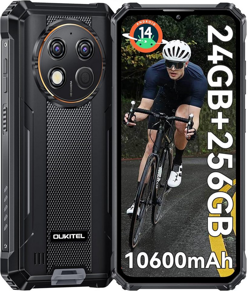 OUKITEL G1 Rugged Smartphone (16,56 cm/6.52 Zoll, 256 GB Speicherplatz, 48 MP Kamera, 24GB RAM + 256GB ROM, 60Hz HD Display, 10600mAh, IP68, GPS, NFC) von OUKITEL