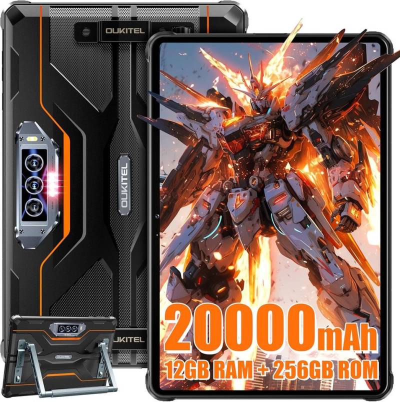 OUKITEL Outdoor 20000mAh Akku 12GB(6+6) RAM G99 Octa-Core Gaming Tablet (11", 256 GB, Android 13, Leistungsstarkes Outdoor-Gerät mit robustem Design und Top-Kamera) von OUKITEL