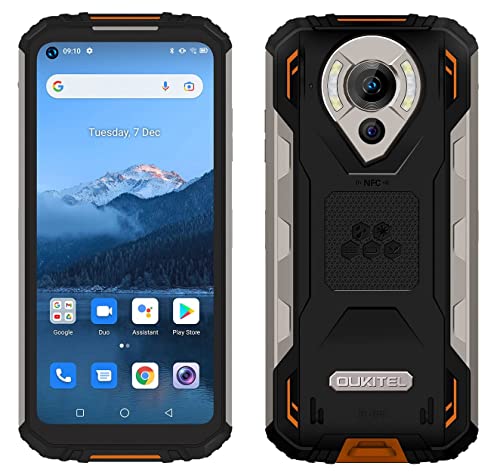 OUKITEL Outdoor Smartphone Ohne Vertrag WP16, 10600mAh Akku Handy, 20MP Nachtsichtkamera, IP68 Wasserdicht Stoßfest Android 11, Helio P60 Octa Core 8GB 128GB, 6.4'' HD+, Dual SIM, GPS NFC Orange von OUKITEL