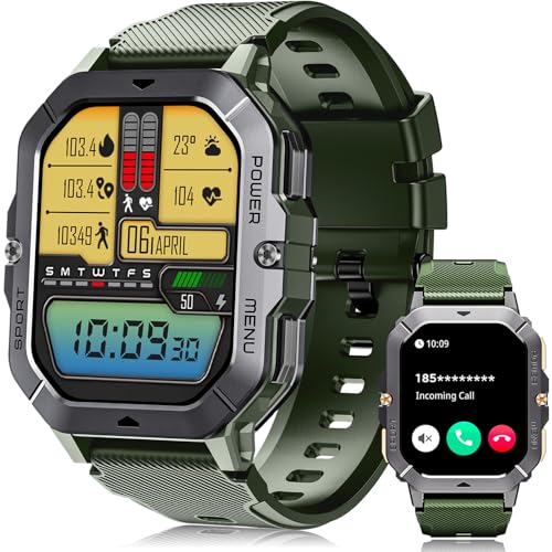 OUKITEL Smartwatch Herren, 2.02''HD Touchscreen Smart Watch mit Telefonfunktion, 5ATM Wasserdicht Fitnessuhr, 100+Sportmodi Sportuhr, 24 Std SpO2/Puls/Schlaf/Monitor Schrittzähler, Uhr für Android iOS OUKITEL Smartwatch Herren, 2.02''HD Touchscreen Smart Watch mit Telefonfunktion, 5ATM Wasserdicht Fitnessuhr, 100+Sportmodi Sportuhr, 24 Std SpO2/Puls/Schlaf/Monitor Schrittzähler, Uhr für Android iOS von OUKITEL