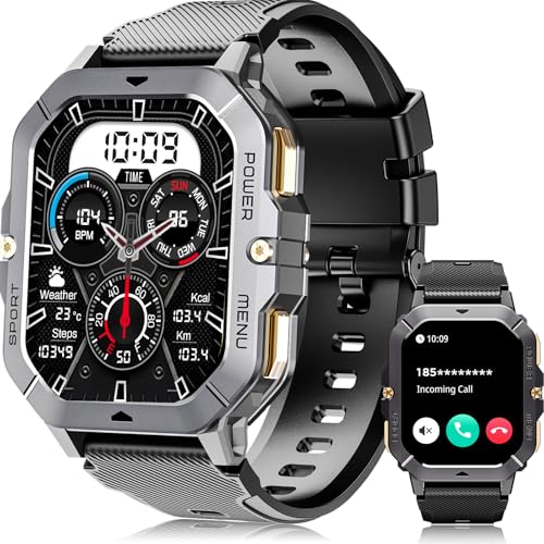OUKITEL Smartwatch Herren, 2.02''HD Touchscreen Smart Watch mit Telefonfunktion, 5ATM Wasserdicht Fitnessuhr, 100+Sportmodi Sportuhr, 24 Std SpO2/Puls/Schlaf/Monitor Schrittzähler, Uhr für Android iOS OUKITEL Smartwatch Herren, 2.02''HD Touchscreen Smart Watch mit Telefonfunktion, 5ATM Wasserdicht Fitnessuhr, 100+Sportmodi Sportuhr, 24 Std SpO2/Puls/Schlaf/Monitor Schrittzähler, Uhr für Android iOS von OUKITEL