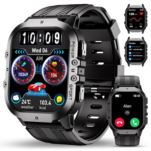 OUKITEL Smartwatch Herren, Wasserdicht Fitness Watch 1,96 Zoll AMOLED Touchscreen mit Telefonfunktion, 100+Sportmodi mit Pulsmesser Schlafmonitor Schrittzähler, für iOS/Android OUKITEL Smartwatch Herren, Wasserdicht Fitness Watch 1,96 Zoll AMOLED Touchscreen mit Telefonfunktion, 100+Sportmodi mit Pulsmesser Schlafmonitor Schrittzähler, für iOS/Android von OUKITEL