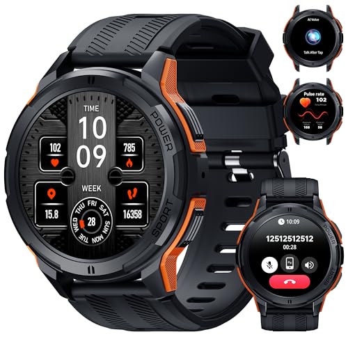 OUKITEL Smartwatch für Herren BT10 – 1,43 Zoll AMOLED Smartwatch mit Bluetooth-Anrufen, Smart Watch 123 + Sportmodus, Akku 410 mAh, wasserdicht mit SpO2 Schlafmonitor für Android iOS von OUKITEL