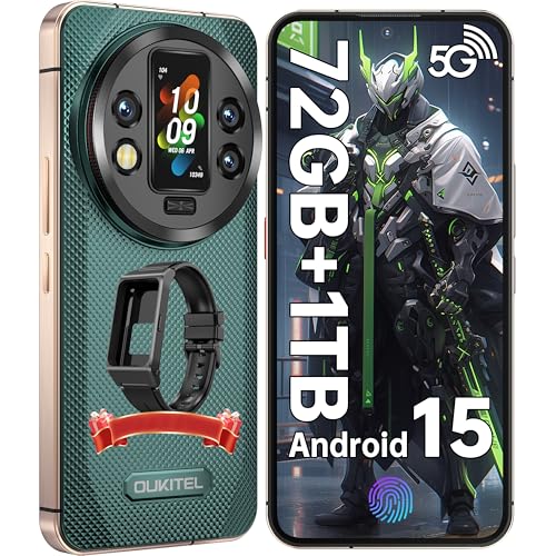 OUKITEL WP200 Pro 5G Outdoor Handy - Android 15 72GB+1TB Smartphone mit SmartWatch, 6,7” AMOLED FHD+ 120 Hz Wasserdicht Ohne Vertrag 8800mAh/45W, 108MP Kamera, 5G Dual SIM/NFC/WiFi 6 - Grün OUKITEL WP200 Pro 5G Outdoor Handy - Android 15 72GB+1TB Smartphone mit SmartWatch, 6,7” AMOLED FHD+ 120 Hz Wasserdicht Ohne Vertrag 8800mAh/45W, 108MP Kamera, 5G Dual SIM/NFC/WiFi 6 - Grün von OUKITEL