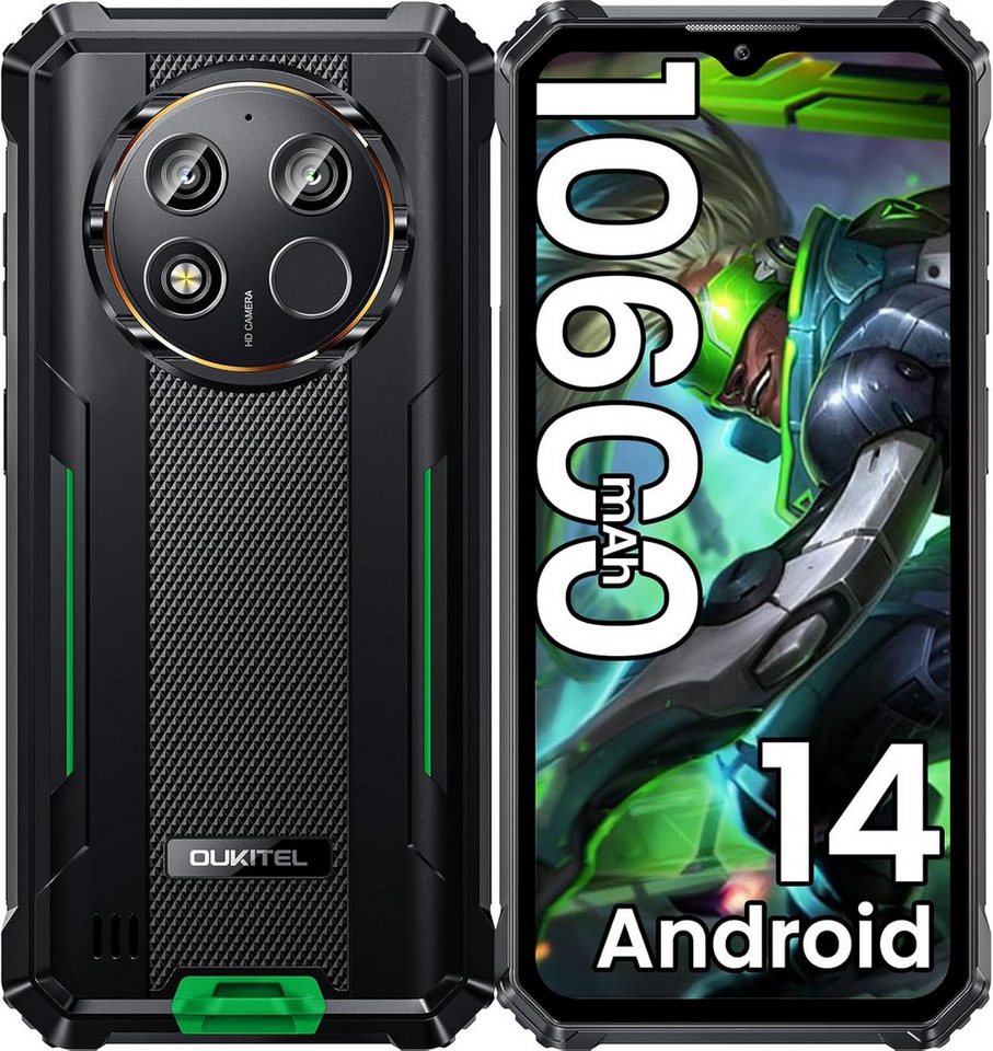 OUKITEL WP28E 4G Outdoor Smartphone (16,56 cm/6.52 Zoll, 64 GB Speicherplatz, 13 MP Kamera, 6.52 Zoll 60 Hz HD Display, 10600mAh, IP68, Dual SIM 4G, GPS, NFC) von OUKITEL