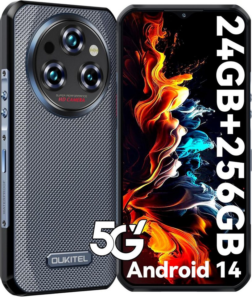 OUKITEL WP35 5G 24+256GB Outdoor Smartphone (16,76 cm/6.6 Zoll, 256 GB Speicherplatz, 64 MP Kamera, IP68 Wasserdicht Baustellenhandy, 11000mAh, OTG, GPS, NFC, Face Unlock) von OUKITEL