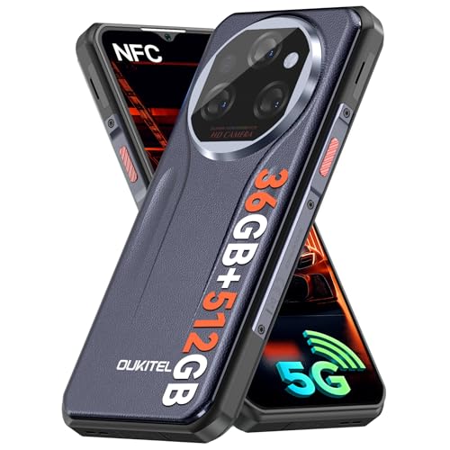 OUKITEL WP39 Pro 5G Outdoor Handy Ohne Vertrag (2025), 36GB+512GB/TF 2TB 11000mAh Outdoor Smartphone Wasserdicht, 6,6” FHD+ Android 14 Baustellenhandy, 64MP+32MP+8MP Nachtsicht-Kamera, NFC/GPS/Face ID von OUKITEL