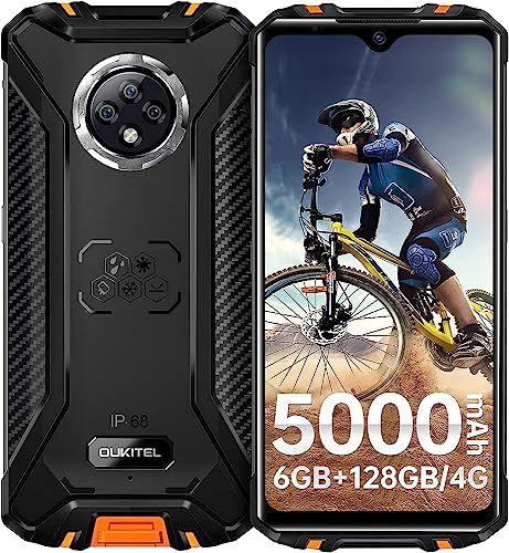 OUKITEL WP8 Pro Rugged Smartphone, Android 10 4GB RAM + 64GB ROM MT6762D Handy, IP68 5000mAh 6,49 Zoll Dual SIM 16MP Rückseite Triple Kamera NFC Global Version Handy-Orange von OUKITEL