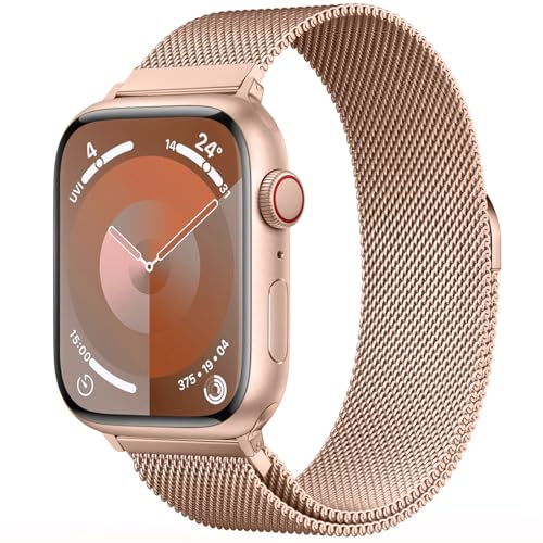 OULUOQI Ersatzarmband Kompatibel mit Apple Watch Armband 41mm 40mm 38mm 45mm 44mm 42mm 49mm Damen Herren, Einstellbar Metall Armbänder aus Edelstahl für iWatch Series Se Ultra 9 8 7 6 5 4 3 2 1 von OULUOQI