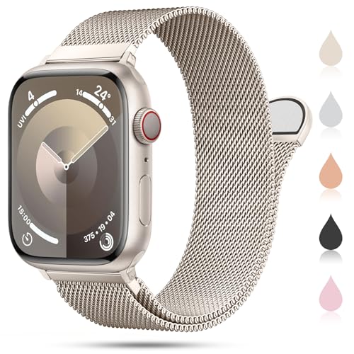 OULUOQI Ersatzarmband Kompatibel mit Apple Watch Armband 41mm 40mm 38mm 45mm 44mm 42mm 49mm Damen Herren, Einstellbar Metall Armbänder aus Edelstahl für iWatch Series Se Ultra 9 8 7 6 5 4 3 2 1 von OULUOQI