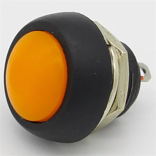 12 mm Momentan-Drucktastenschalter AUS-(EIN) mit automatischer Rückkehr, 7 Stück (Color : Orange) von OUMIFAND