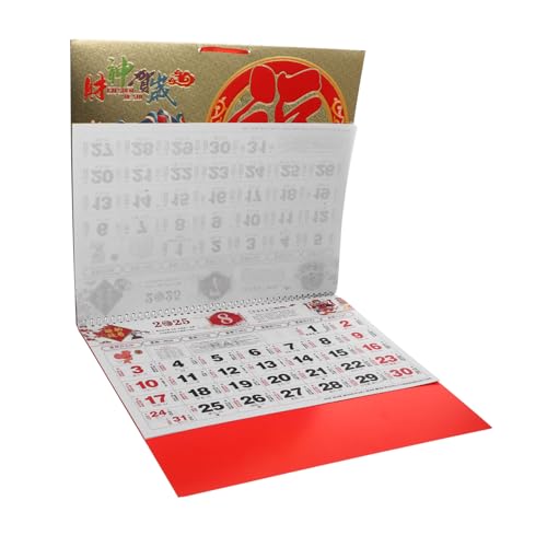 OUNONA Kalenderdekoration Mondkalender Monatlich Jahr Des Schlangenkalenders Mond- Wandkalender Mit Sternzeichen Schlange Groß Shui Feiertags-wandkalender Papier Rot OUNONA Kalenderdekoration Mondkalender Monatlich Jahr Des Schlangenkalenders Mond- Wandkalender Mit Sternzeichen Schlange Groß Shui Feiertags-wandkalender Papier Rot von OUNONA