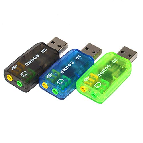 OUOU USB-Soundadapter, (3er-Pack) 3.5 mm Kopfhörer- und Mikrofonanschluss, externe Stereo-Soundkarte, Plug-and-Play, keine Treiber erforderlich, kompatibel mit Windows, Desktop, PS4 (drei Farben) von OUOU