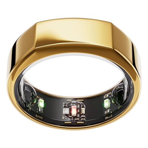OURA Gen3 Heritage Smart-Ring - Größe 6, Gold | Wearable für Schlaf-, Herzfrequenz- und Fitnesstracking - Bis zu 7 Tage Akkulaufzeit - Kompatibel mit iOS/Android - Bestimme Deine Größe vor dem Kauf von OURA