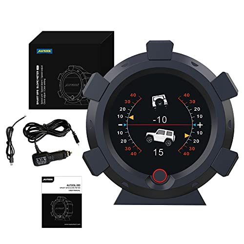 X95 GPS Neigungsmesser Digitaler Auto, LCD Elektronisch Winkelmesser HUD Anzeige Clinometer für DC 5-28V Kfz Offroad （Black) von OURANTOOLS
