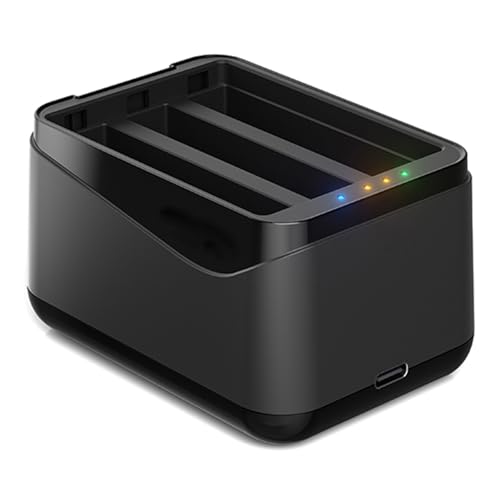 OURHZTB Schnellladegerät-Hub für Insta360 X5, 3 Steckplätze, Smart-Schnelllade-Hülle, USB-C-Eingang 5 V/3 A, tragbare Ladestation mit drei Batterien, Ladestation und Aufbewahrungskoffer OURHZTB Schnellladegerät-Hub für Insta360 X5, 3 Steckplätze, Smart-Schnelllade-Hülle, USB-C-Eingang 5 V/3 A, tragbare Ladestation mit drei Batterien, Ladestation und Aufbewahrungskoffer von OURHZTB