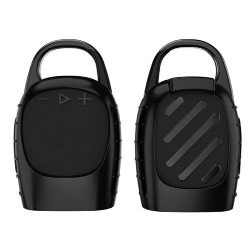 OURHZTB Silikon-Schutzhülle, kompatibel mit JBL Clip 5, tragbarer Bluetooth-Lautsprecher, Outdoor-Audio-Organizer, leicht und stoßfest, weiche Schutzhülle (schwarz) von OURHZTB