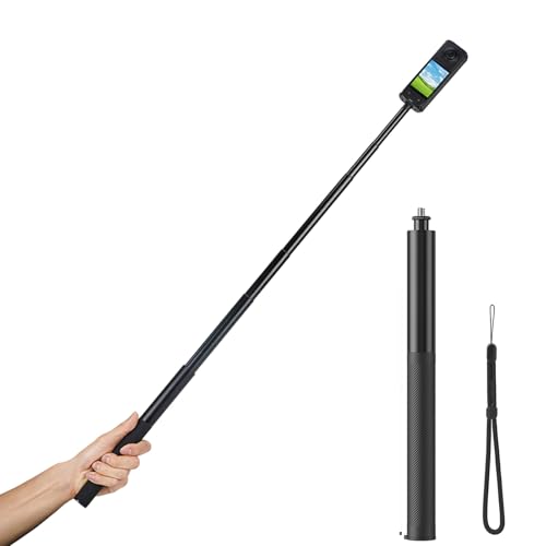 OURHZTB Unsichtbarer Selfie-Stick, kompatibel mit Insta360 X5 X4 Action-Kamera, verlängerter langer Stab (135 cm) für DJI OSMO Pocket 3/Action 4, erweitertes Einbeinstativ mit 6,35 mm von OURHZTB