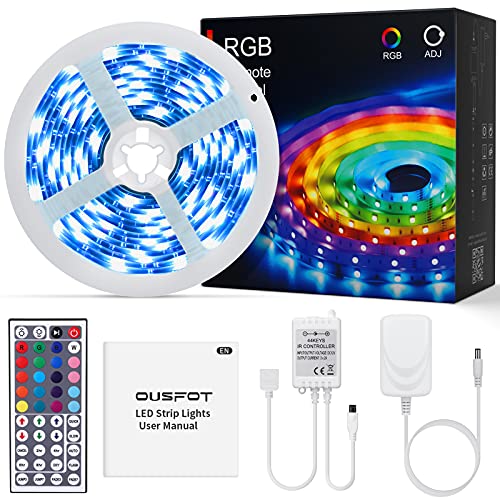 OUSFOT LED Strip 5M LED Streifen Band 150 RGB mit Fernbedienung für Weihnachten Dekoration Zimmer Haus Bar Party von OUSFOT