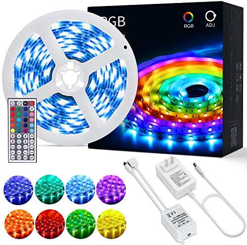 OUSFOT LED Strip 5M LED Streifen RGB SMD 5050 150 LED mit Fernbedienung Farbwechsel Selbstklebend für Weihnachten Dekoration Zimmer Haus Bar Party von OUSFOT