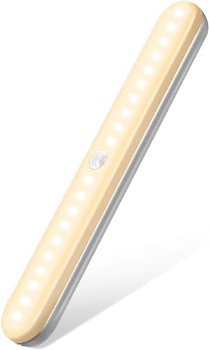 OUSFOT Schrankbeleuchtung mit Bewegungsmelder Unterbauleuchte Küche Led 20 LEDs 900mAh USB Wiederaufladbar 3 Modi 3800-4500K Nachtlicht kabellos Schrankleuchte für Schrank, Kleiderschrank, Treppen von OUSFOT