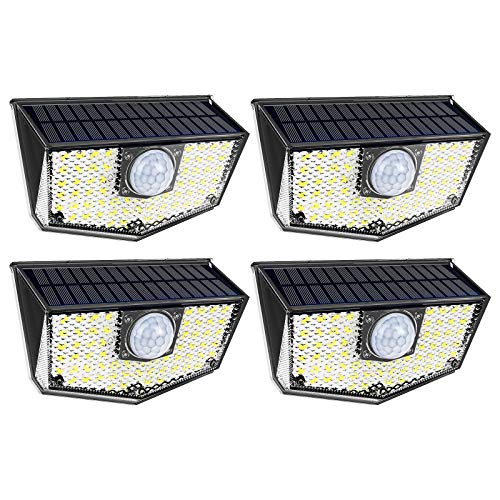 OUSFOT Solarlampen für außen Garten mit Bewegungsmelder, [4 Stück] Solarleuchte Garten für Außen, IP67 Wasserdicht 3 Modi 30 LEDs Solar Wandleuchte Garten Aussenleuchte von OUSFOT