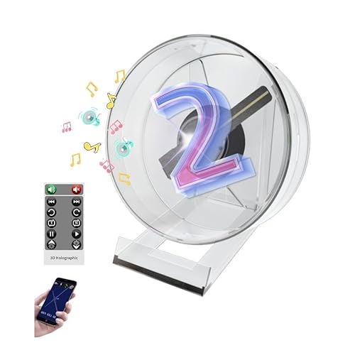 OUTFYT WiFi-verbundener 3D-Stereo-Hologramm-Ventilator mit kleinem Auge, Zwei Flügel, bloßes Auge, 11 cm Panelgröße, kleine Schreibtischplatte, HD-Bildqualität von OUTFYT