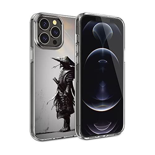 Kompatibel mit iPhone 12 Hülle iPhone 12 Pro Hülle, leistungsstarke japanische Samurai Handyhülle stoßfeste Abdeckung klare Hülle von OUYAGAOYUAN