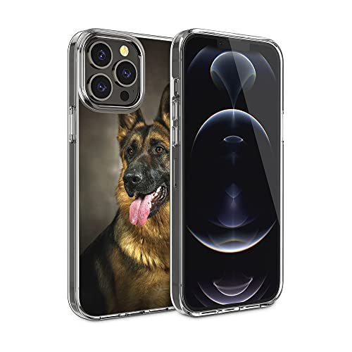 OUYAGAOYUAN Kompatibel mit iPhone 13 Pro Max Hülle, Mighty Loyal Dog Deutscher Schäferhund Handyhülle Stoßfest Cover Clear Case von OUYAGAOYUAN