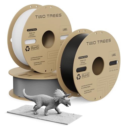 PLA Filament Pro, Hyper PLA Hochgeschwindigkeits-3D-Druckerfilament, 1,75 mm Schwarz Weiß Grau 3 kg Filament 3D-Druckmaterialien, Maßgenauigkeit +/- 0,03 mm, kompatibel mit den meisten FDM-Druckern von OUYZGIA