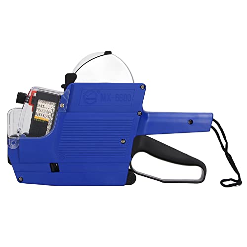 10 Ziffern Preisschild -Waffe, 2 Linien Labeller -Marker -Anbauwerkzeug mit Tintenwalze für Lebensmittelgeschäfte, Einzelhandelsgeschäft (BLUE) von OVAQUIXI