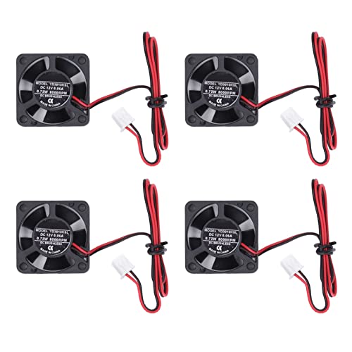 4PCS 2Pin Mini DC -Kühlerlüfter mit Niedrigem Rauschen und 24DBA für 3D -Drucker Extruder Hot End V6 V5 CPU (DC12V) von OVAQUIXI