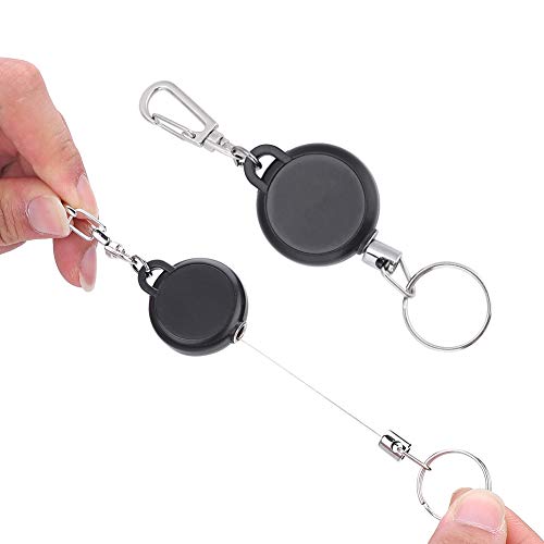 Einziehbarer Keychains -Abzeichenrollenhalter, Einziehbare Schlüsselkette, ABS -Edelstahlschlüssel, 60 Cm Dehnungsschlüsselverschluss mit Automatischem Springback -Funktionen für von OVAQUIXI