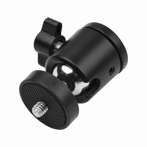 -Kugelkopf, 360 ° Rotation Kamera -Halteradapter, Leichter Tragbarer Stativkopf für DSLR ILDC Kameras, Monopoden und Leichte Ständer mit Schnellem Verriegelungsmechanismus und Hoher Last (1-Pack) von OVAQUIXI