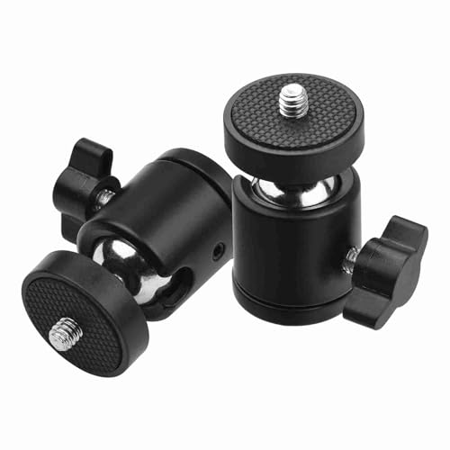 -Kugelkopf, 360 ° Rotation Kamera -Halteradapter, Leichter Tragbarer Stativkopf für DSLR ILDC Kameras, Monopoden und Leichte Ständer mit Schnellem Verriegelungsmechanismus und Hoher Last (2-Pack) von OVAQUIXI