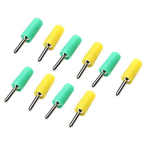 OVAQUIXI 10A MAX MAX -Bananenstopfen des Bananenstecks, Gerade Stangensondenadapter, Wasserdicht, 5 Paare (schwarz/rot) für die Innere Federscheibe (Gelbgrün) von OVAQUIXI