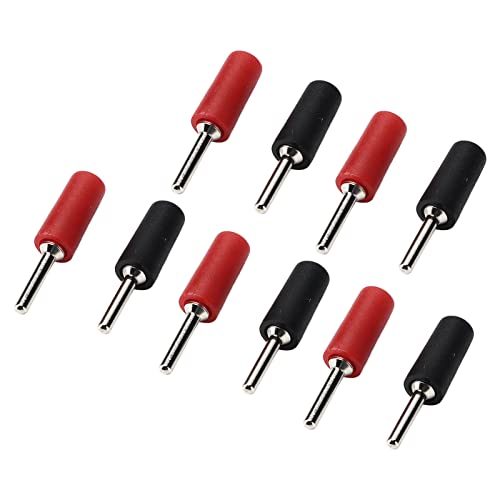 OVAQUIXI 10A MAX MAX -Bananenstopfen des Bananenstecks, Gerade Stangensondenadapter, Wasserdicht, 5 Paare (schwarz/rot) für die Innere Federscheibe (Rot Schwarz) von OVAQUIXI