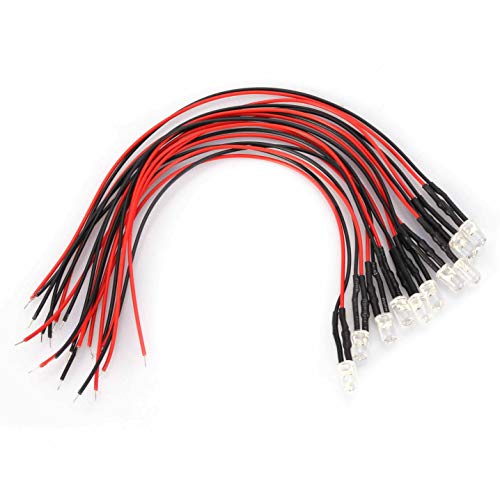 OVAQUIXI 10pcs 12 V 5mm LED LED Light Emitting Diode Kabel -Multicolor - Leuchtkabel 20 Cm 0,06W für Produktstatusanzeige, Langlebiges Diodenkabel (#7) von OVAQUIXI