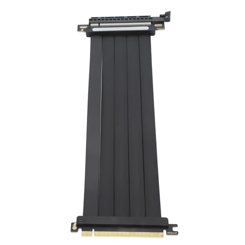 OVAQUIXI PCIe 4.0 X16 GPU-Riser-Kabel, Hochgeschwindigkeits-Verlängerungsport-Adapter, 180-Grad-EMI-abgeschirmtes PCIe-Verlängerungskabel für Gaming-Enthusiasten (250mm) von OVAQUIXI