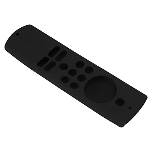 Silikonschockdorme Fernbedienungsabdeckung mit Lanyard für Fire TV Stick Lite - Weiche Anti -Slip Schutzhülle für Haustier und Familie Waschbar (Black) von OVAQUIXI