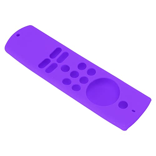 Silikonschockdorme Fernbedienungsabdeckung mit Lanyard für Fire TV Stick Lite - Weiche Anti -Slip Schutzhülle für Haustier und Familie Waschbar (Lila Set) von OVAQUIXI