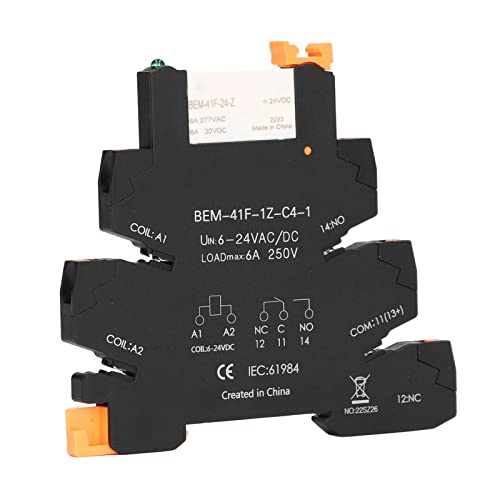 Ultra Kompaktes DIN-Schienen Montage Relais, 6mm Breite Anschluss-LED-Status Anzeige, Eingebaute Diode von OVAQUIXI