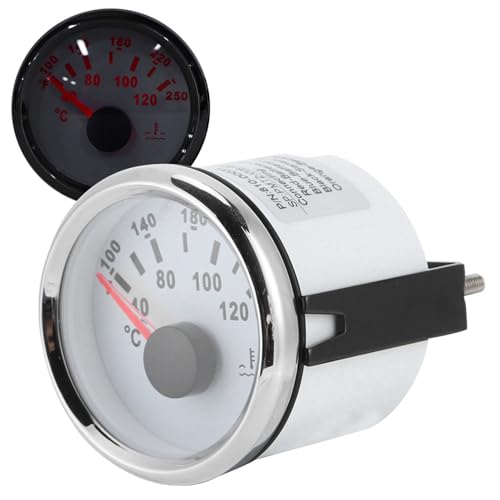 Wassertemperaturanzeige, Boot 2-Zoll-Wassertemperaturmessgerät, Genaue Messung, Wasserdichte, Breite Anwendung, 9-32 V-Spannung und Ultra-niedriger Strom, Edelstahlabdeckung, IP67 Bewertet, (Weißes Wassertemperaturanzeige, Boot 2-Zoll-Wassertemperaturmessgerät, Genaue Messung, Wasserdichte, Breite Anwendung, 9-32 V-Spannung und Ultra-niedriger Strom, Edelstahlabdeckung, IP67 Bewertet, (Weißes von OVAQUIXI