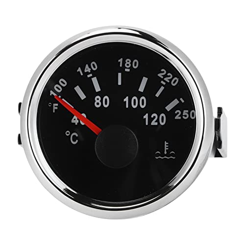 Wassertemperaturanzeige, Boot 2-Zoll-Wassertemperaturmessgerät, Genaue Messung, Wasserdichte, Breite Anwendung, 9-32 V-Spannung und Ultra-niedriger Strom, Edelstahlabdeckung, IP67 Bewertet, von OVAQUIXI