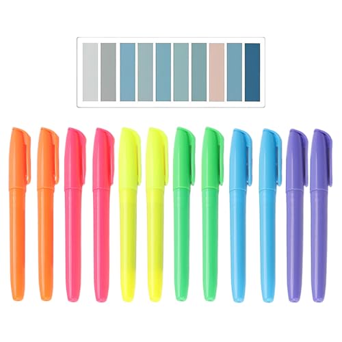 12-Teiliger Highlighter- Und 1-Teiliger Indexaufkleber, Wasserbasis, Marker-Stift, Studien- Und Bürozubehör, Studentische Briefpapier 12-Teiliger Highlighter- Und 1-Teiliger Indexaufkleber, Wasserbasis, Marker-Stift, Studien- Und Bürozubehör, Studentische Briefpapier von OVDGWC