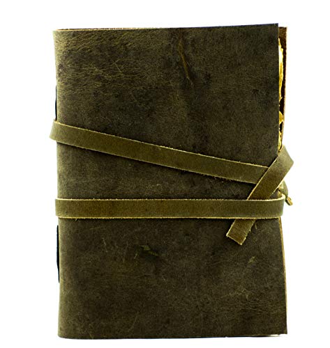 OVERDOSE Deckle Brown Vintage Leder Journal verbrannt Büttenrand Vintage Papier handgemacht gebunden schreiben Journal Organizer Planer Tagebuch 5X7 inches | 12 x 17 cm von OVERDOSE