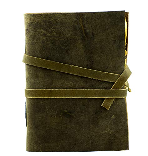 OVERDOSE Deckle Brown Vintage Leder Journal verbrannt Büttenrand Vintage Papier handgemacht gebunden schreiben Journal Organizer Planer Tagebuch Size - 6 X 8 inches | 15 x 20 cm von OVERDOSE